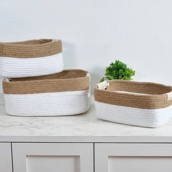 pepme Other - Organizer, Shelf, Gift Basket | Beige, White | Rectangle | S,M,L | 35x25x16 cm